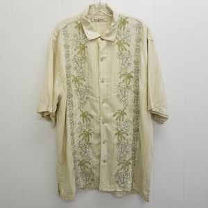 Tommy Bahama Short Sleeve Button Up Embroidered Shirt